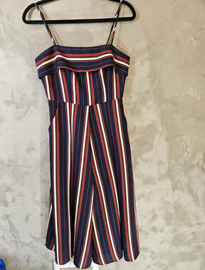 ark & co. Funky Striped Strappy Wide-Leg Jumpsuit w/ Pockets Size S